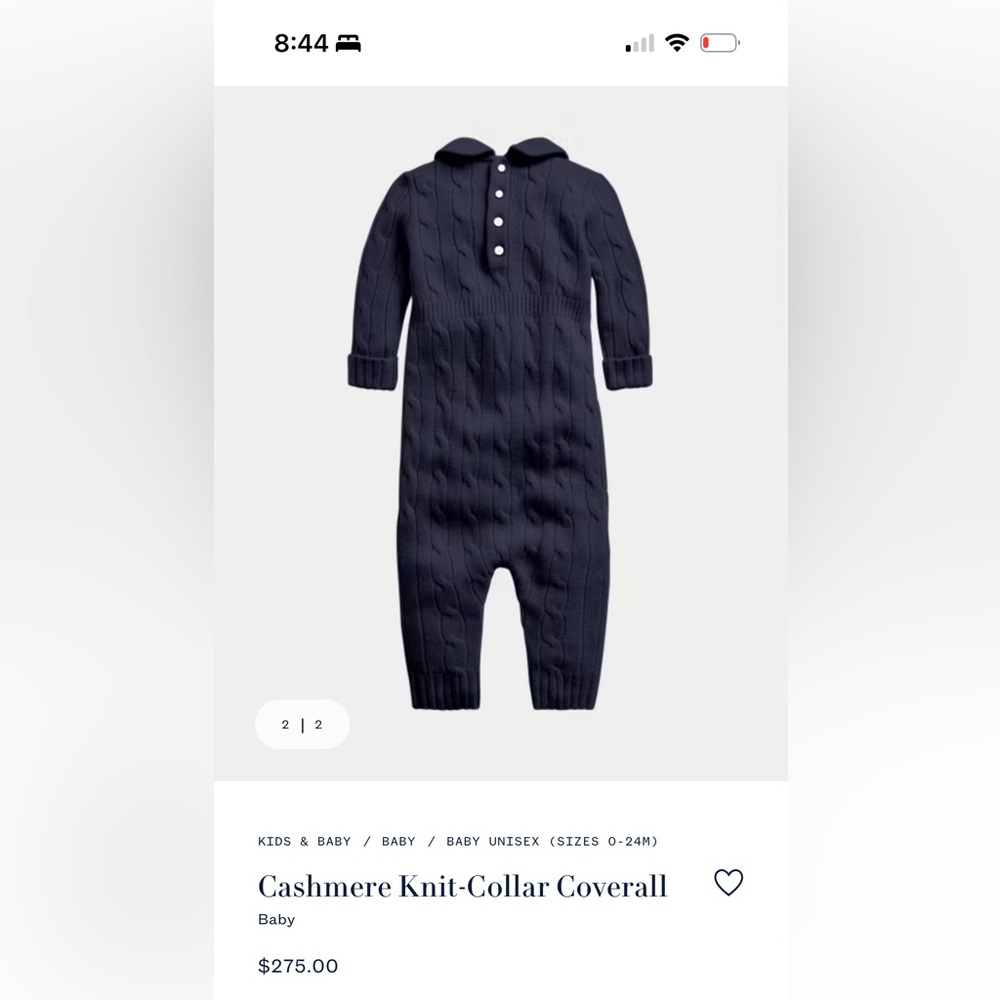 Ralph Lauren Navy Knit-Collar Bodysuit